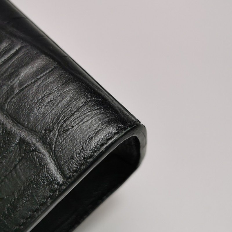 Saint Laurent Kate凱特包中號牛皮純色鱷魚紋YSL標誌流蘇單肩包-15