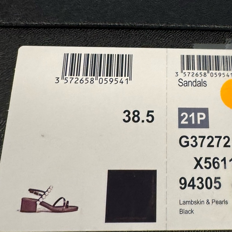 Chanel 香奈兒珍珠繫帶水鑽小logo套指低跟涼鞋-4