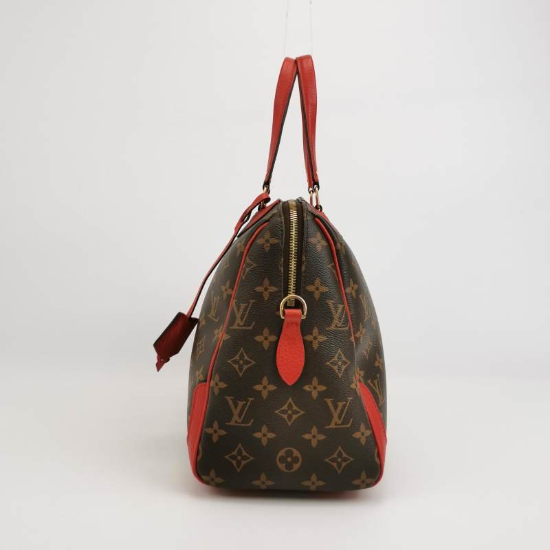 Louis Vuitton(LV)Retiro牛皮老花鉚釘邊角保齡球包單肩包-2