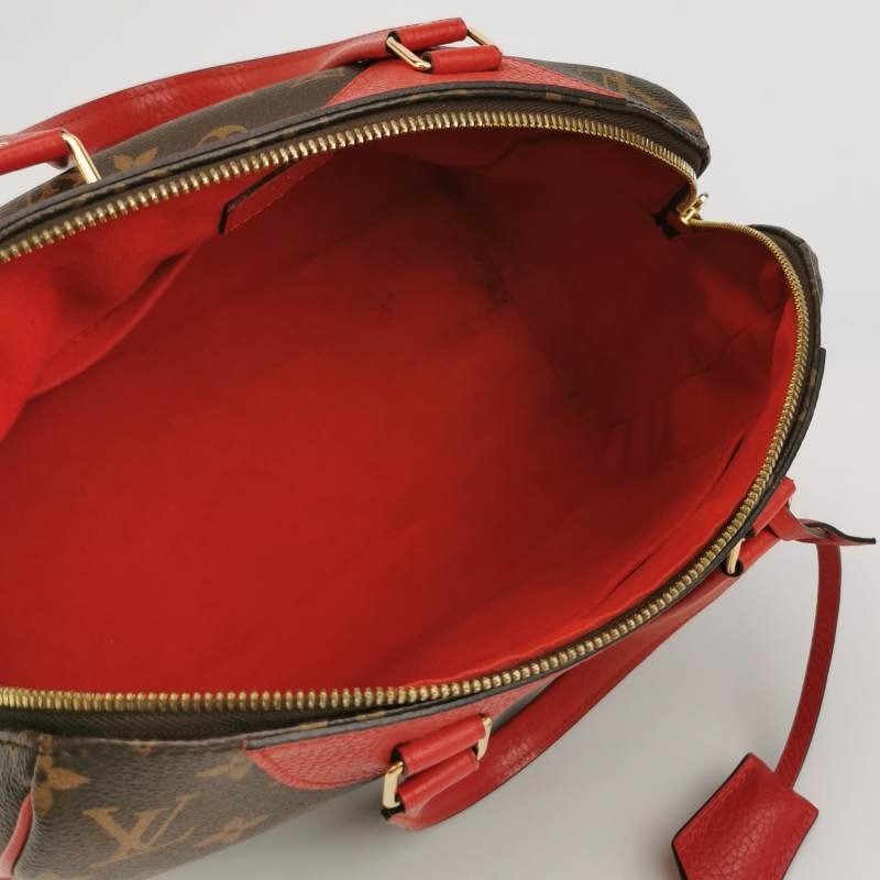 Louis Vuitton(LV)Retiro牛皮老花鉚釘邊角保齡球包單肩包-6