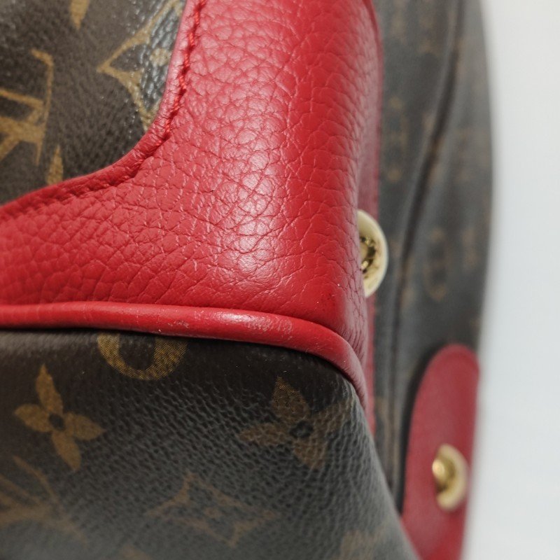 Louis Vuitton(LV)Retiro牛皮老花鉚釘邊角保齡球包單肩包-15