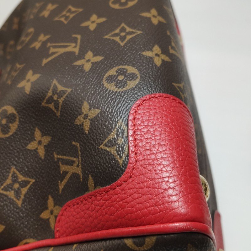 Louis Vuitton(LV)Retiro牛皮老花鉚釘邊角保齡球包單肩包-19