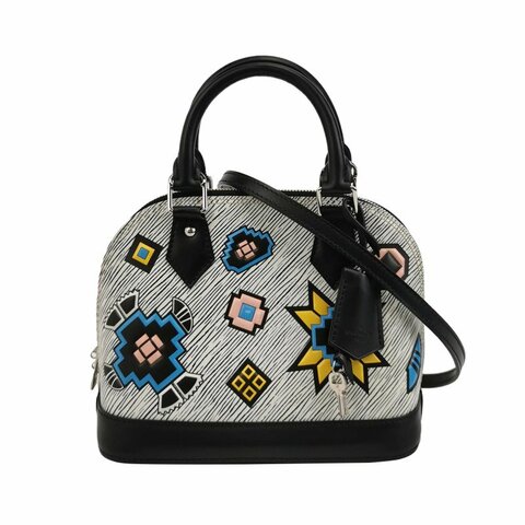 Louis Vuitton(LV)AlmaBB牛皮幾何圖案貝殼包斜挎包單肩包