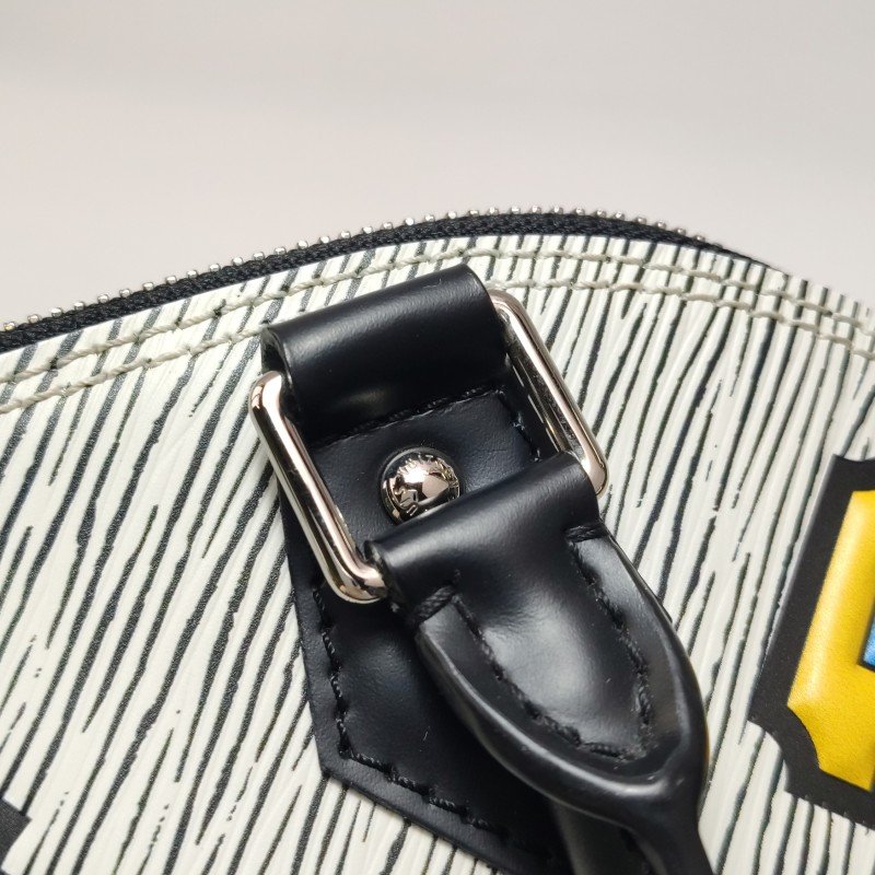 Louis Vuitton(LV)AlmaBB牛皮幾何圖案貝殼包斜挎包單肩包-9