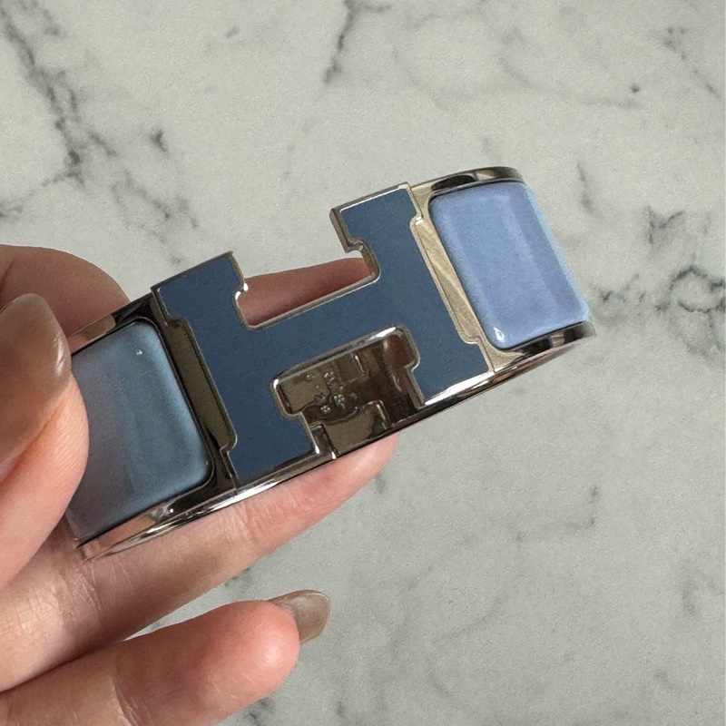 Hermes三種藍大H寬版手環 超顯白❤️❤️-6