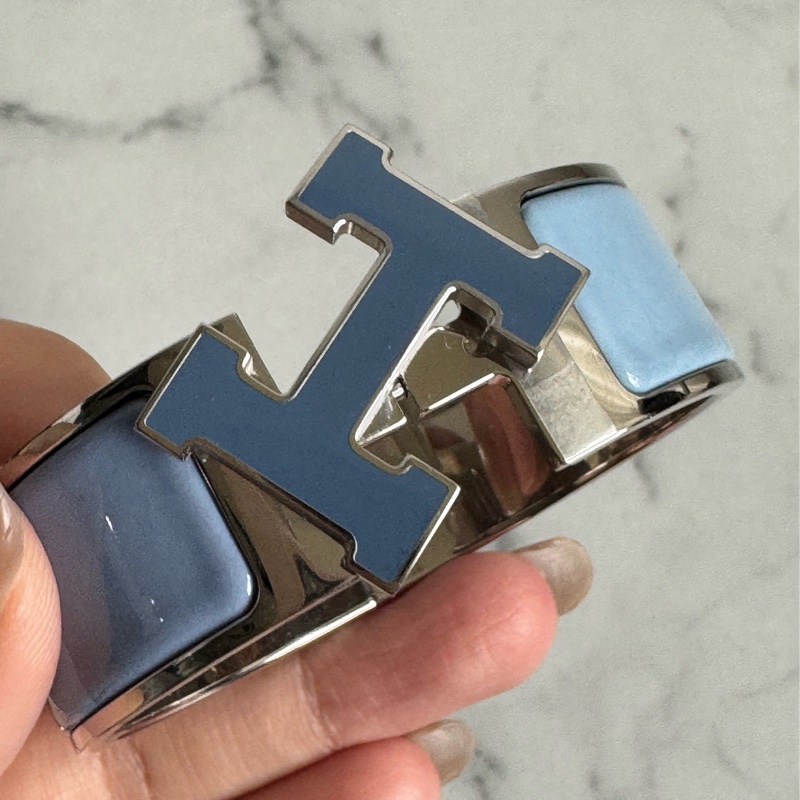 Hermes三種藍大H寬版手環 超顯白❤️❤️-10