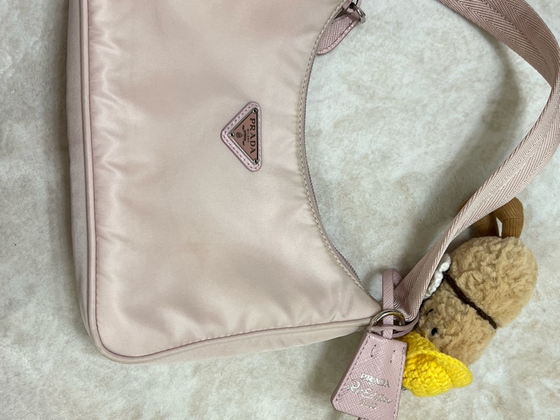 Prada hobo腋下包 櫻花粉-3