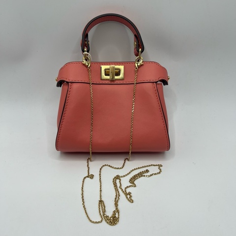 FENDI芬迪 Peekaboo斜挎手提包 粉色