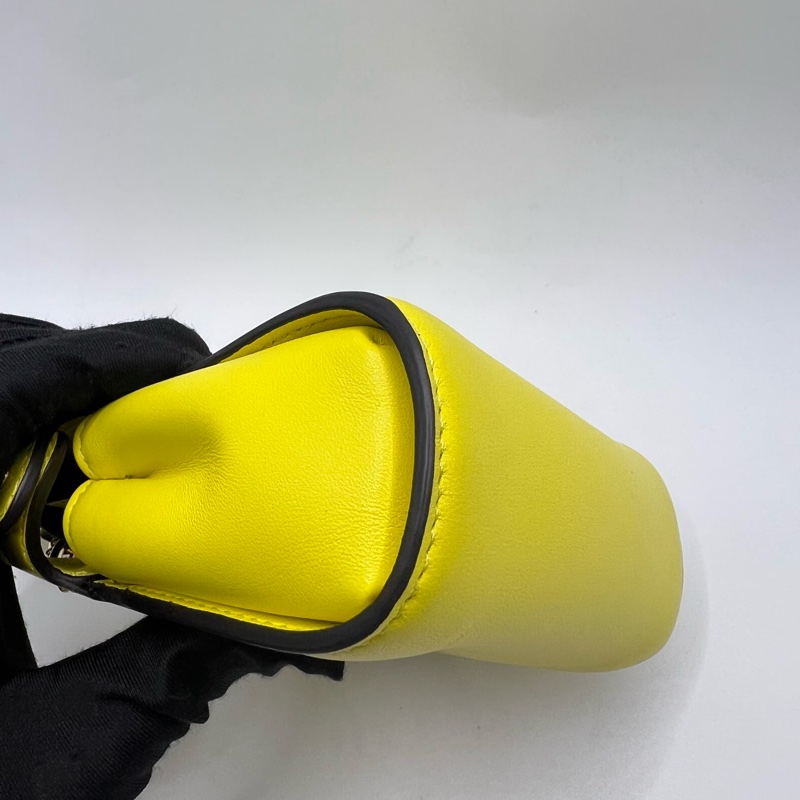 FENDI芬迪 Peekaboo斜挎手提包 黃色 迷你款 经典扭锁 可手提 可肩背 手柄可拆卸-5