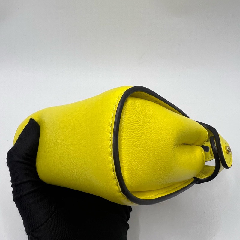 FENDI芬迪 Peekaboo斜挎手提包 黃色 迷你款 经典扭锁 可手提 可肩背 手柄可拆卸-6