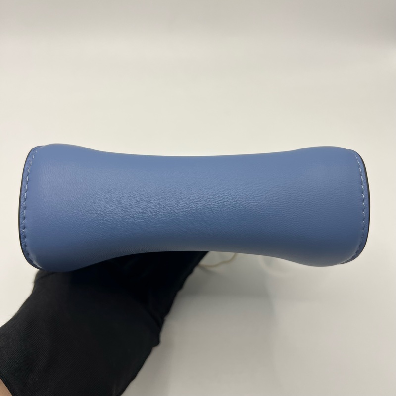 FENDI芬迪 Peekaboo斜挎手提包 藍色 迷你款 经典扭锁 可手提 可肩背 手柄可拆卸-2