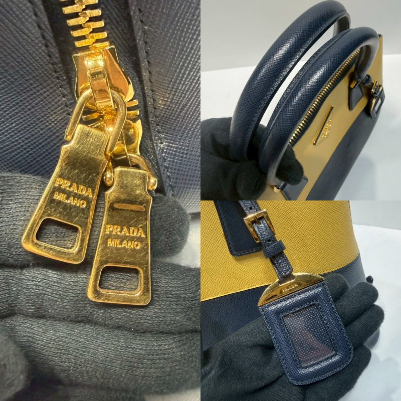 PRADA Saffiano Lux撞色手提包-5