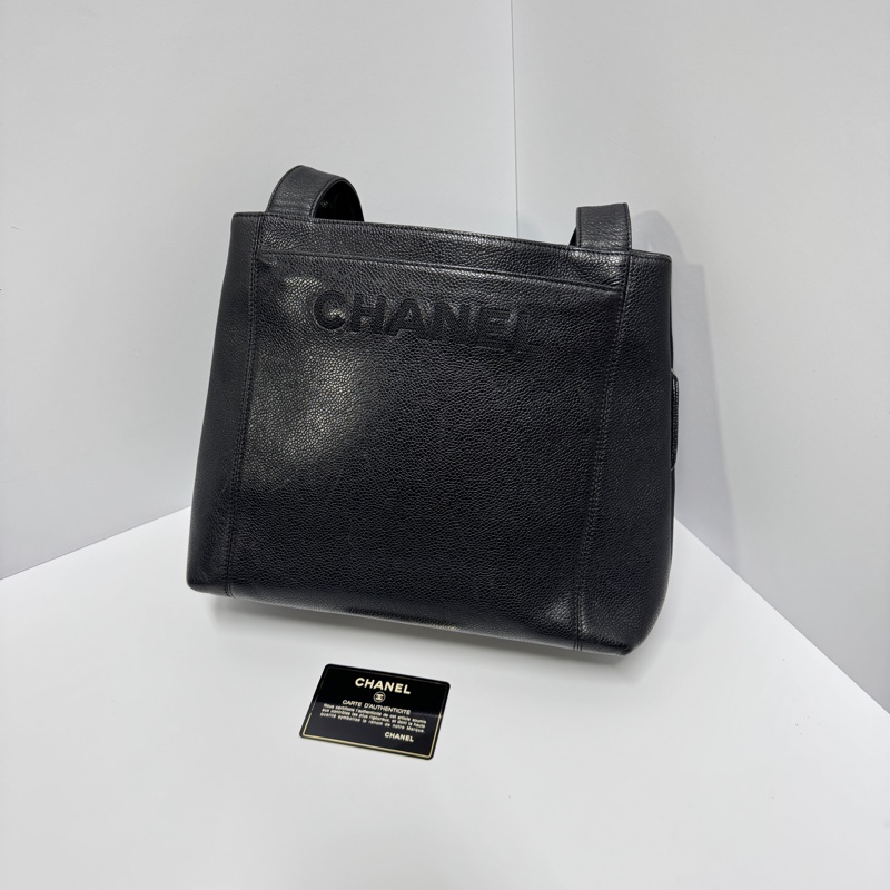 【超！級！新】 Chanel 黑銀 魚子醬牛皮 肩背托特包👜 （專櫃261,300）-18