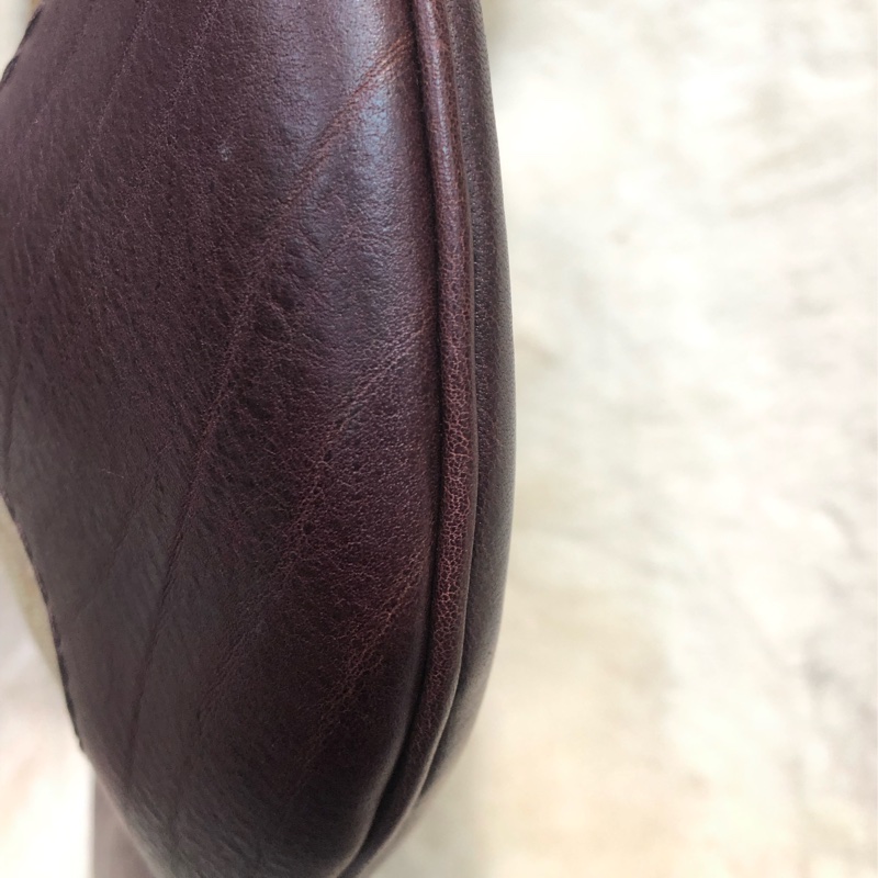 Gucci 老花布面拼啡色皮XC251-10