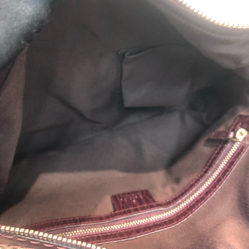 Gucci 老花布面拼啡色皮XC251-15