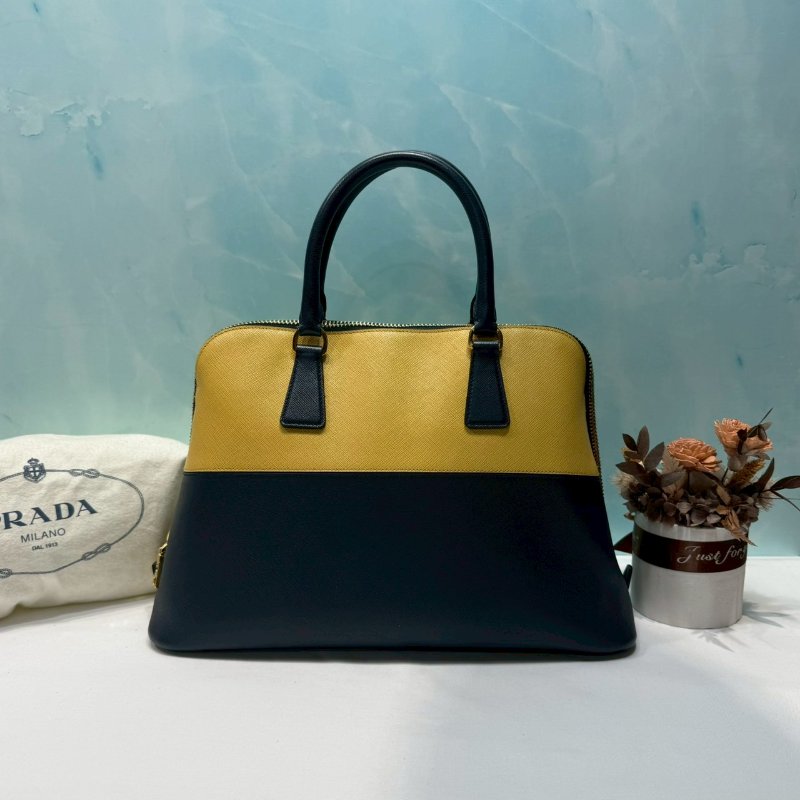 PRADA Saffiano Lux撞色手提包-1