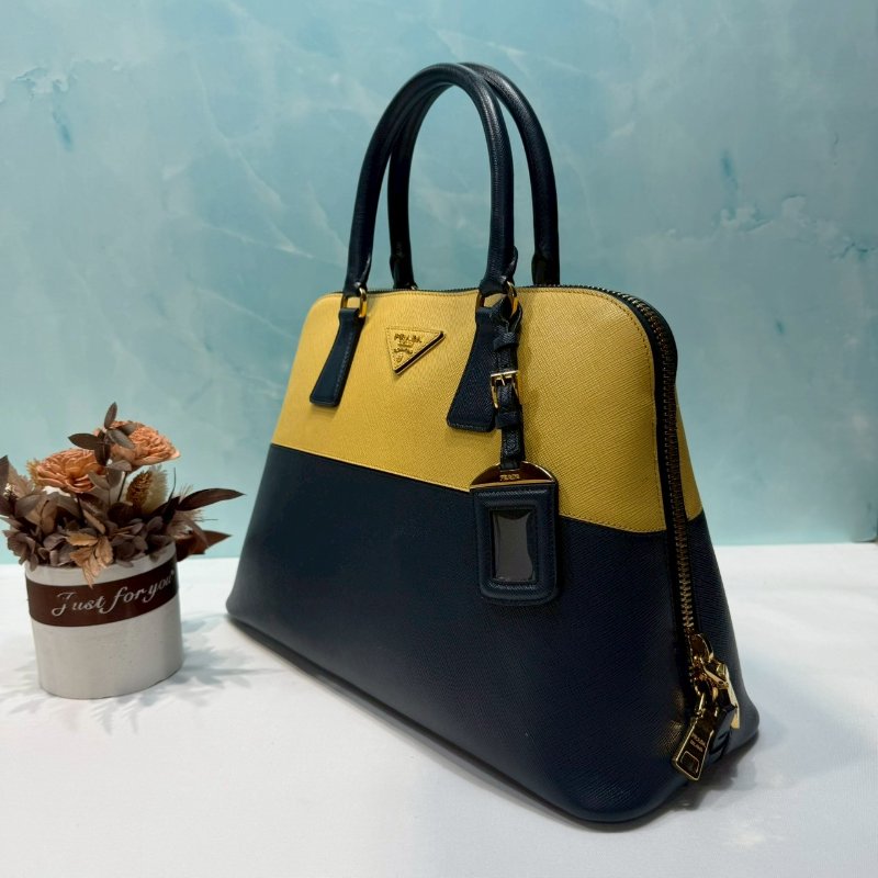 PRADA Saffiano Lux撞色手提包-2