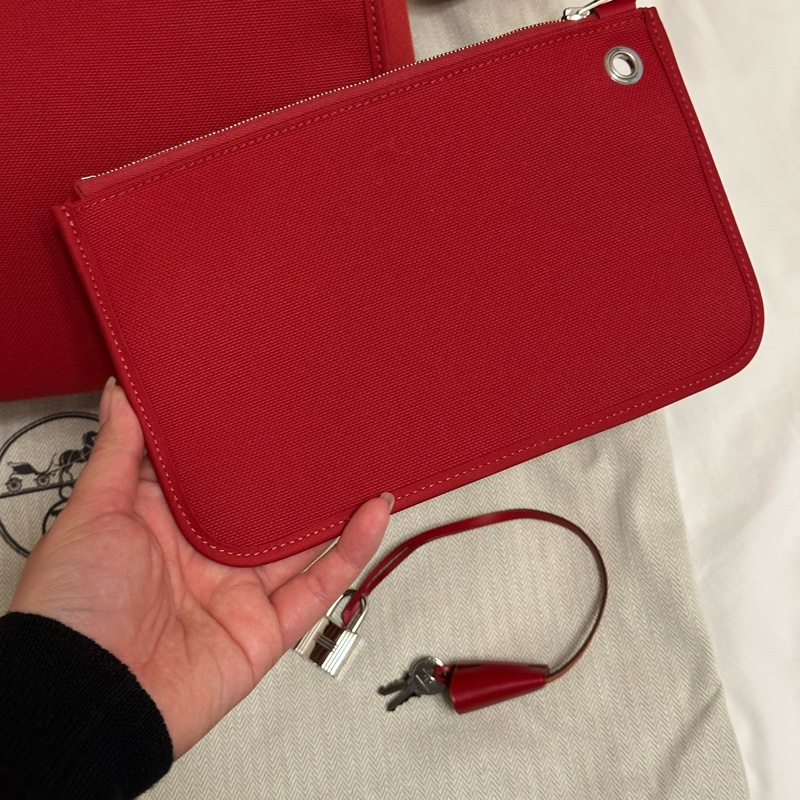 Hermès 愛馬仕 HerBag 31 （D刻/石榴紅/銀扣） 手提/肩背兩用包-4
