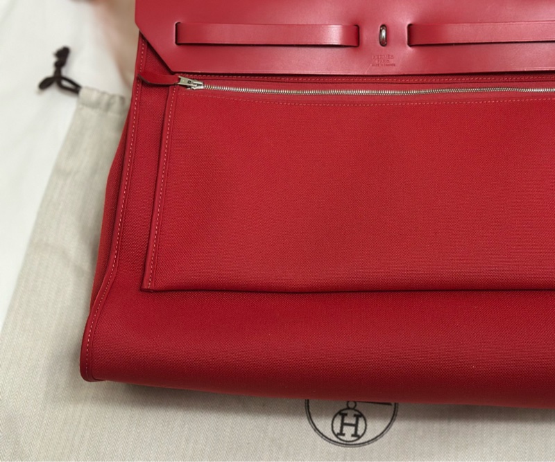 Hermès 愛馬仕 HerBag 31 （D刻/石榴紅/銀扣） 手提/肩背兩用包-10