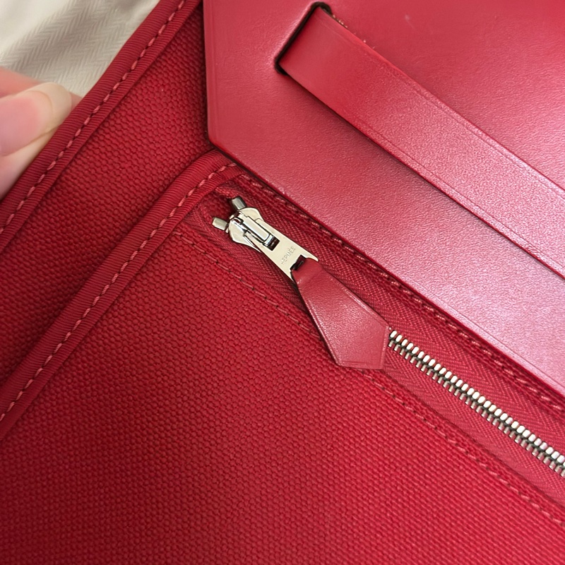 Hermès 愛馬仕 HerBag 31 （D刻/石榴紅/銀扣） 手提/肩背兩用包-12