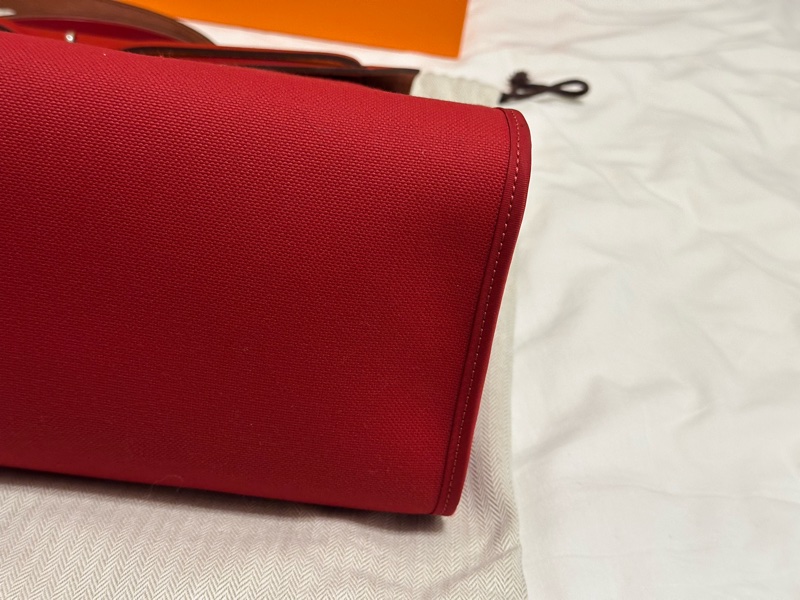 Hermès 愛馬仕 HerBag 31 （D刻/石榴紅/銀扣） 手提/肩背兩用包-17