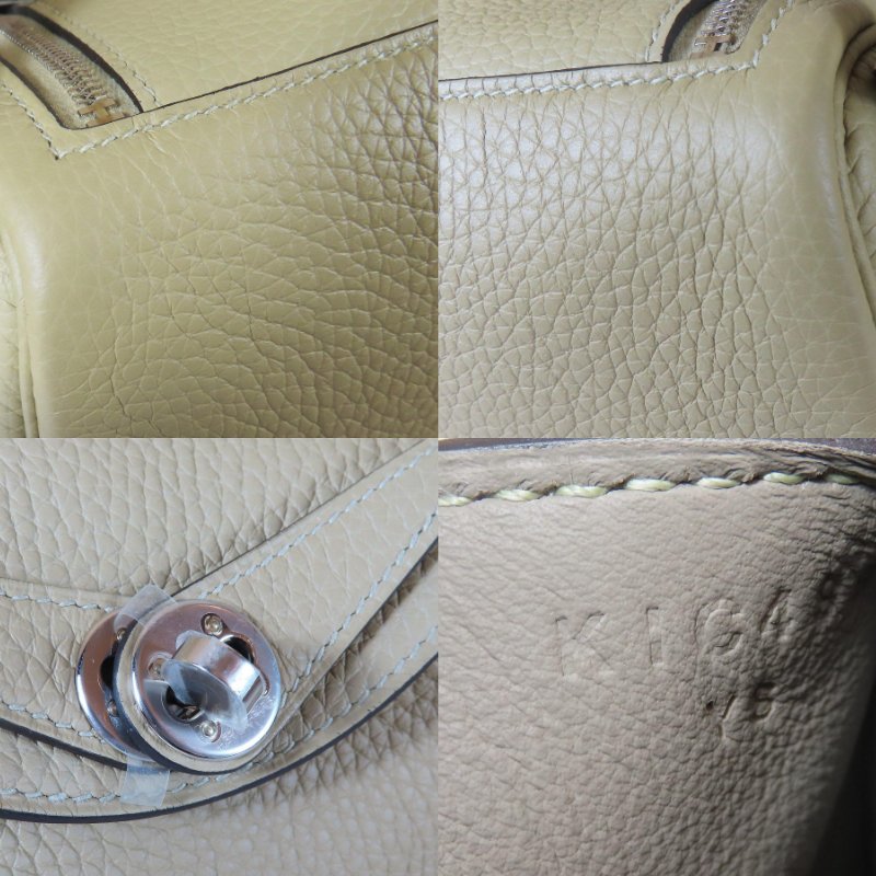 【巴黎站二手名牌專賣店】*現貨*HERMES 愛馬仕 真品*K刻風衣灰銀釦MINI LINDY手提肩背包-5