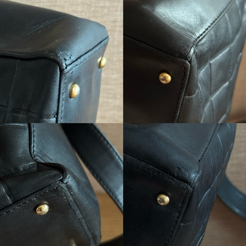 Chanel 冰格黑金單肩包-8