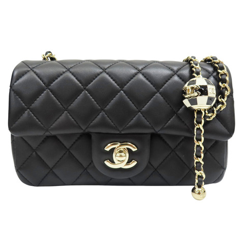 黑色 羊皮 Coco 20 23C足球金球調節釦 鏈帶肩背包【CHANEL 香奈兒】 AS1787