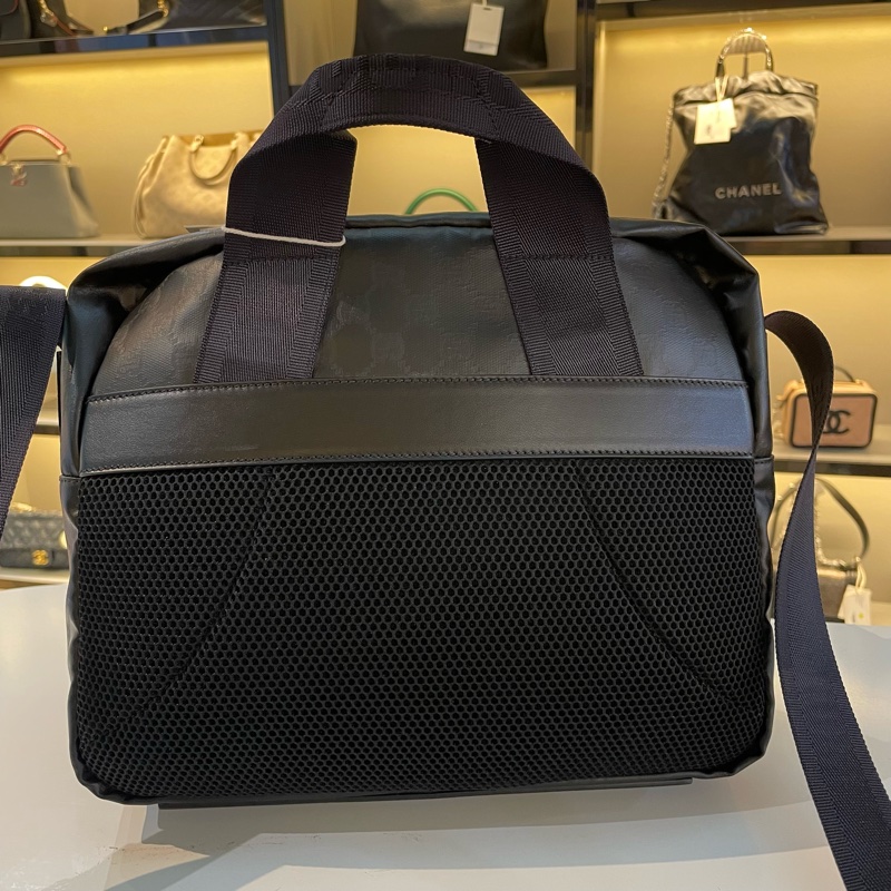 Gucci 款黑色水晶皮双层邮差-3