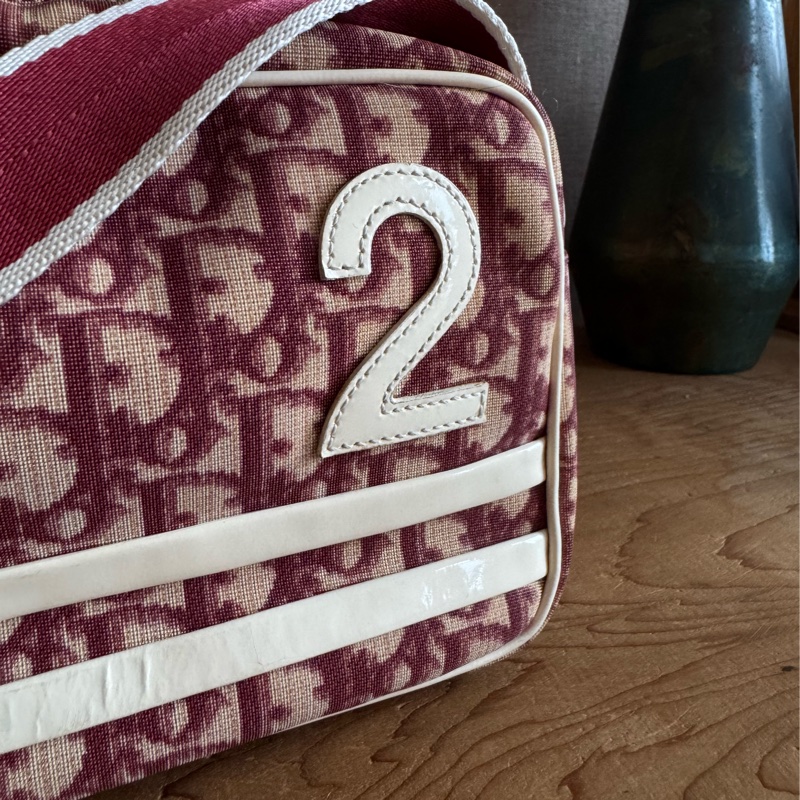 Dior 酒紅色數字老花側背包-1