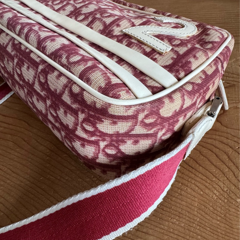 Dior 酒紅色數字老花側背包-8