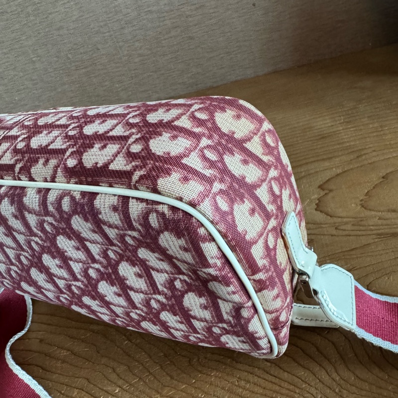 Dior 酒紅色數字老花側背包-10