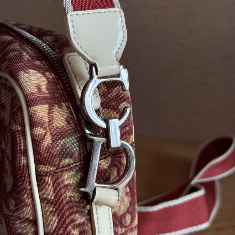 Dior 酒紅色數字老花側背包-12