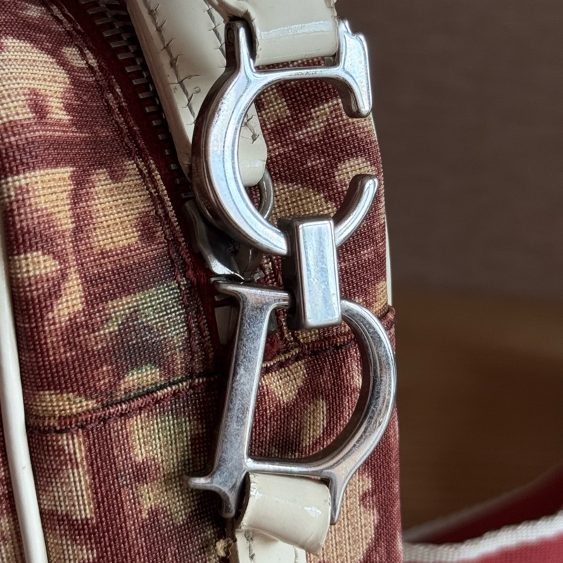 Dior 酒紅色數字老花側背包-20