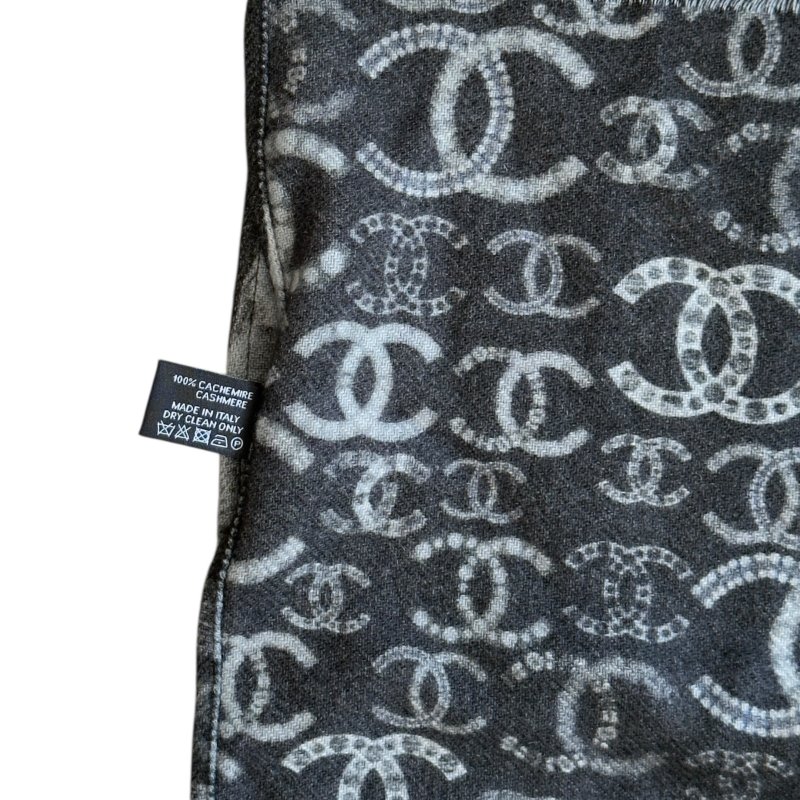 CHANEL CC 雙面 純羊絨 圍巾 披肩-6