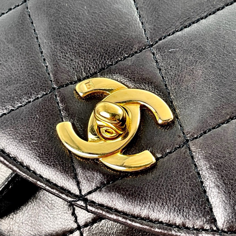 「JL精品代購」香奈兒黑金羊皮duma雙肩包-13