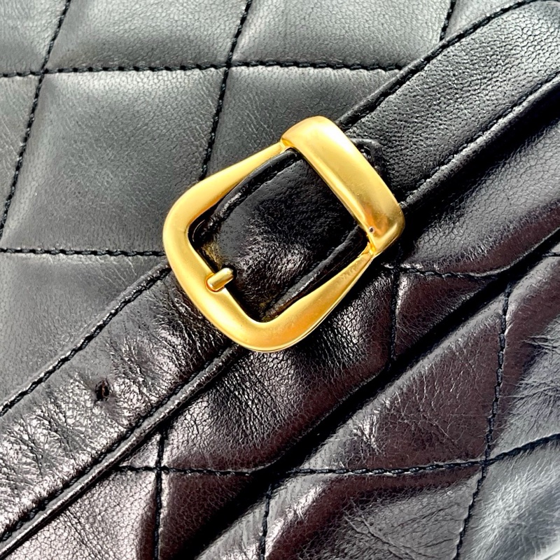 「JL精品代購」香奈兒黑金羊皮duma雙肩包-18