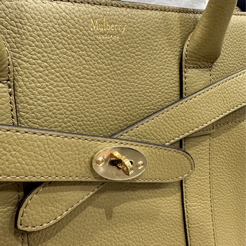 英國品牌 Mulberry Small Bayswater 橄欖綠手提包 附背帶 防塵袋-6