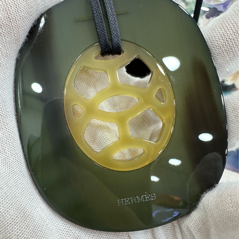 愛馬仕 水牛角項鍊車掛 吊墜-3