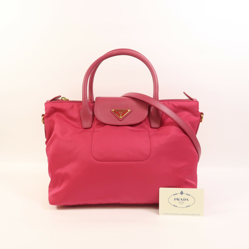 PRADA 尼龍2 Way Shoulder金扣手挽肩背兩用袋-9