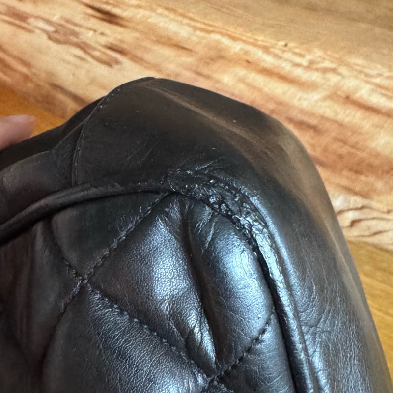 Chanel 黑金羊皮托特包 全皮內裏-10