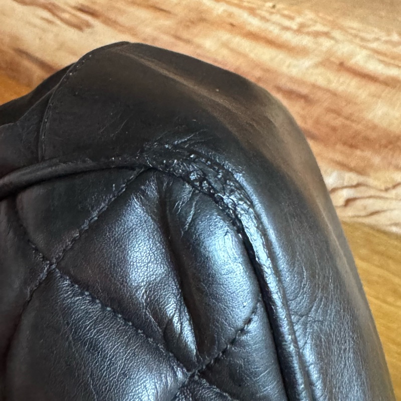 Chanel 黑金羊皮托特包 全皮內裏-20