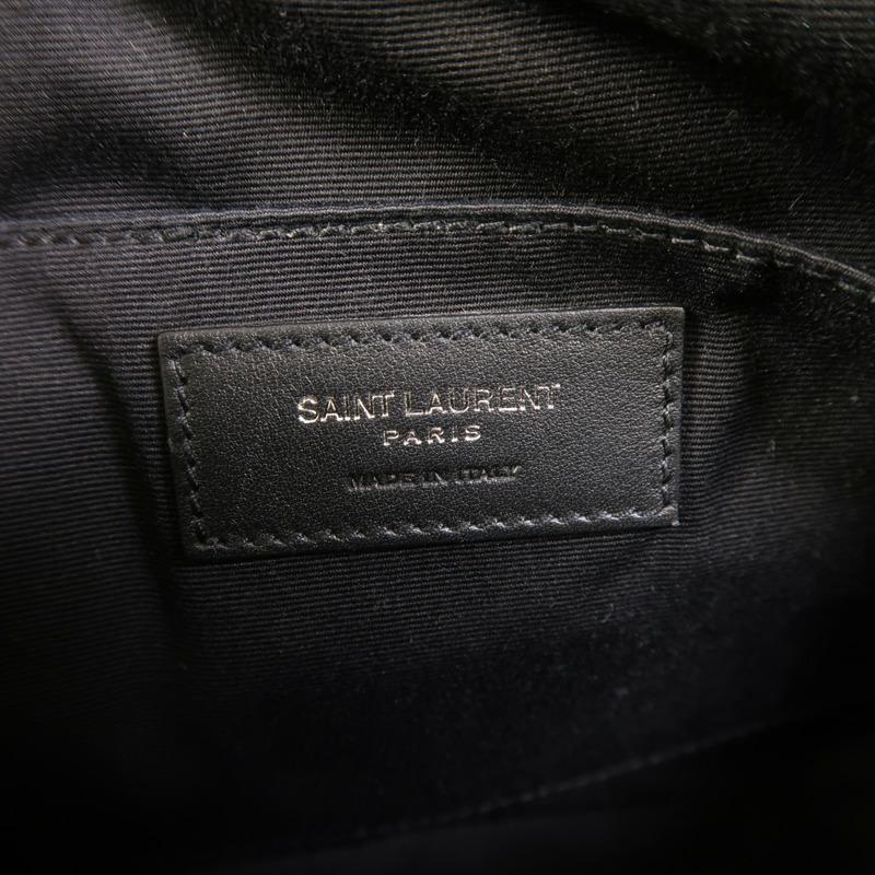 SAINT LAURENT 漆皮皮革Lou Camera Bag銀扣肩背袋-5