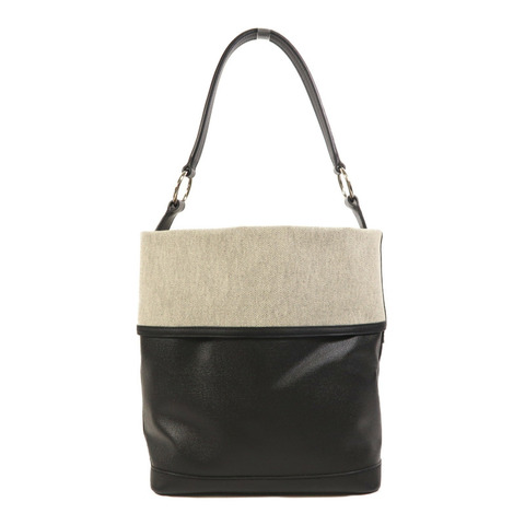 HERMES Toile帆布Col Roule 25銀扣肩背袋