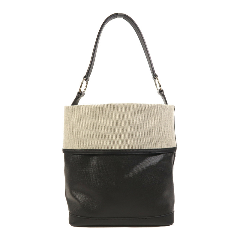 HERMES Toile帆布Col Roule 25銀扣肩背袋-0