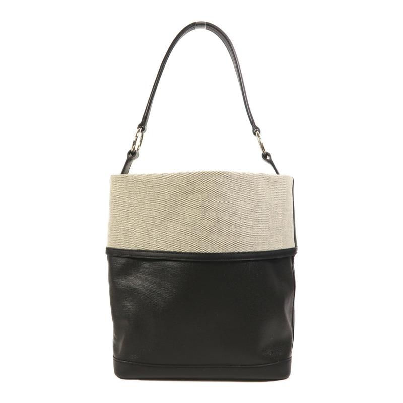 HERMES Toile帆布Col Roule 25銀扣肩背袋-1