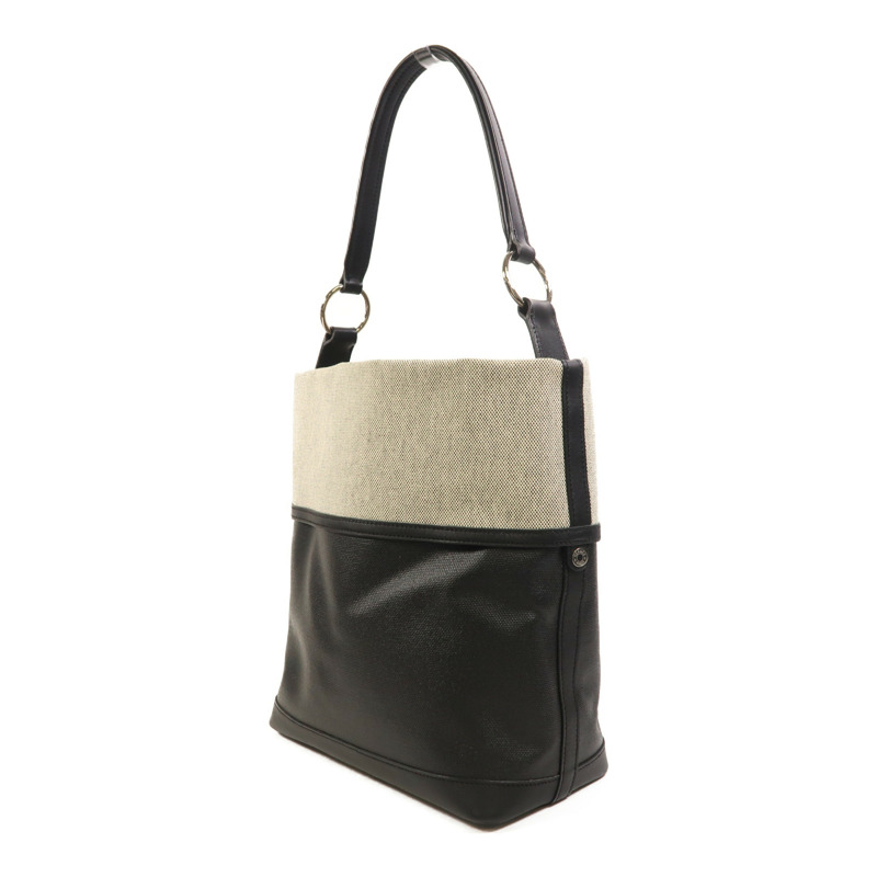 HERMES Toile帆布Col Roule 25銀扣肩背袋-2