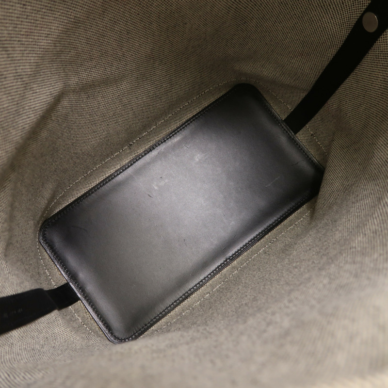 HERMES Toile帆布Col Roule 25銀扣肩背袋-4