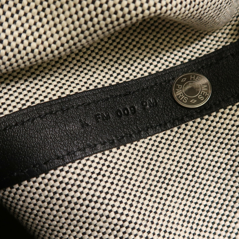 HERMES Toile帆布Col Roule 25銀扣肩背袋-6