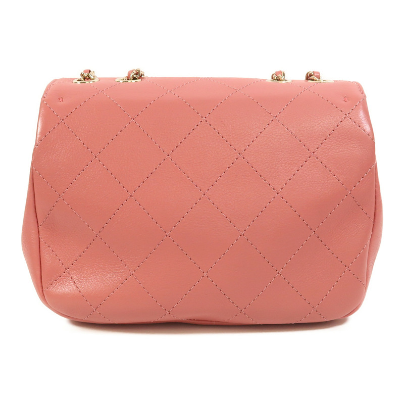 CHANEL 牛皮皮革Chain Shoulder金扣鏈帶肩背袋-1